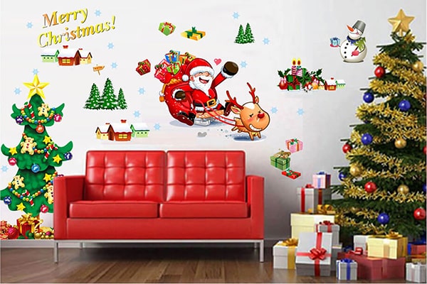 trang trí noel trên tường đẹp