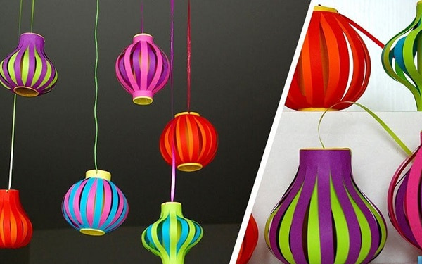 Trang trí Tết cửa với vật dụng handmade