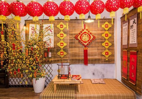 Trang trí Tết trong nhà với chữ "Xuân" nghệ thuật