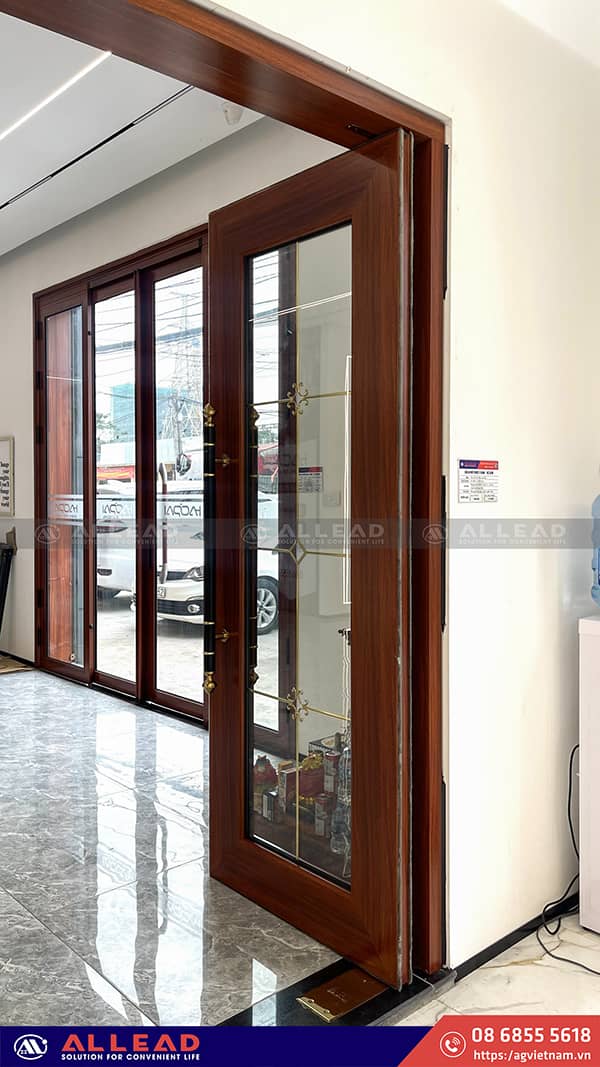 cửa nhôm thủy lực đẹp