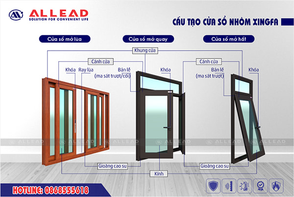 cửa sổ nhôm xingfa