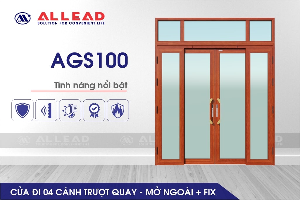 cửa nhôm hệ ags100 allead