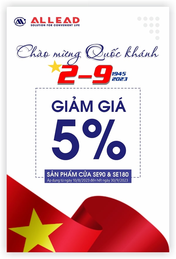 Allead giảm giá cửa SE90 & SE180 nhân dịp quốc khách 2023