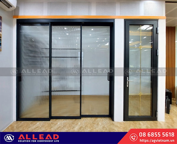 cửa lùa 3 cánh 2 ray đẹp nhất