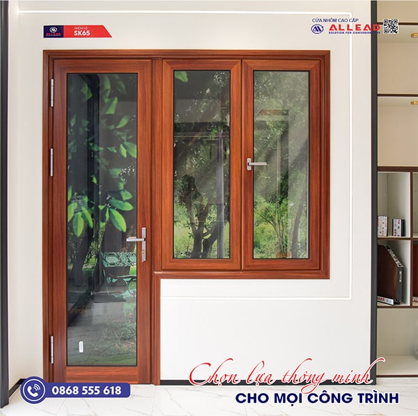 mẫu cửa nhôm kính trắng trong đẹp