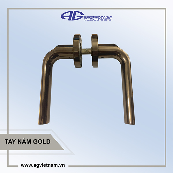 tay nắm cửa nhôm kính màu vàng