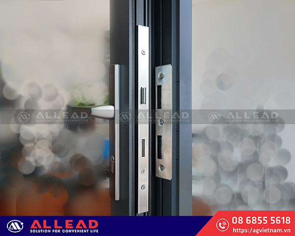 tay nắm cửa nhôm kính allead