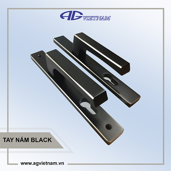 tay nắm cửa nhôm màu đen