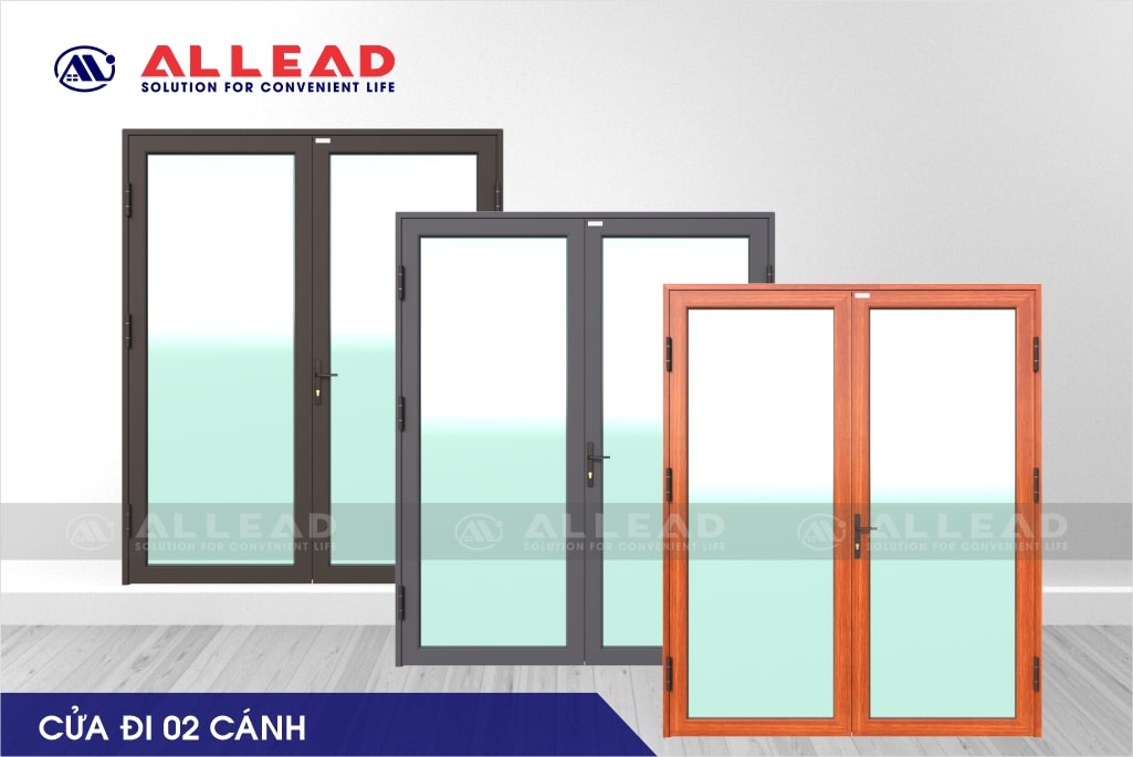 Cửa nhôm kính đi 2 cánh hệ BO55
