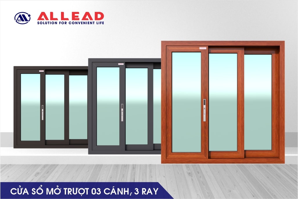 Cửa sổ mở trượt 2 cánh 3 ray SLIDE90