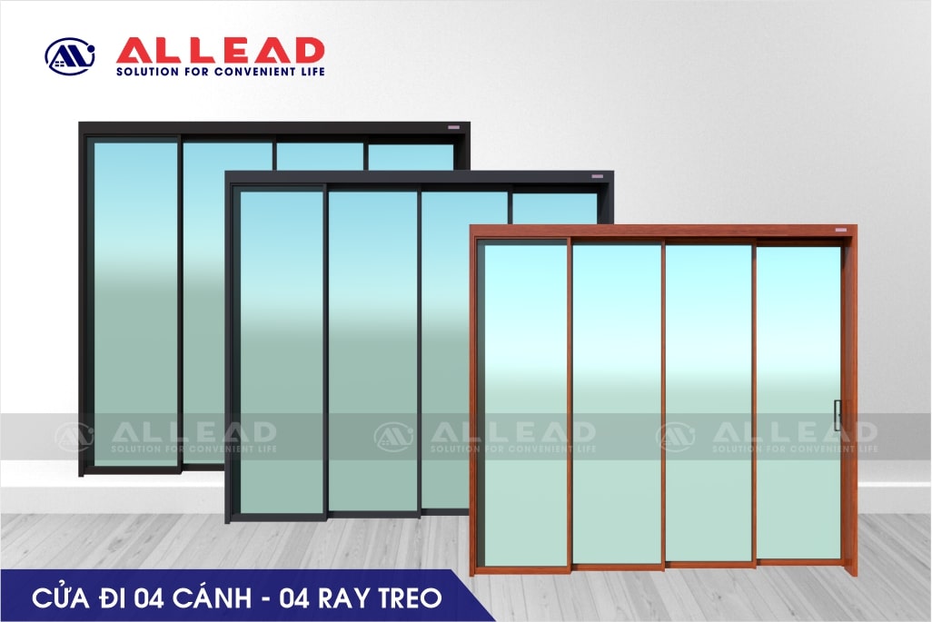 cửa 4 cánh - 4 ray treo hệ Slim