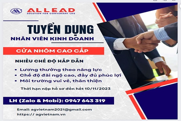 AG VIỆT NAM TUYỂN DỤNG NHÂN VIÊN KINH DOANH 2023