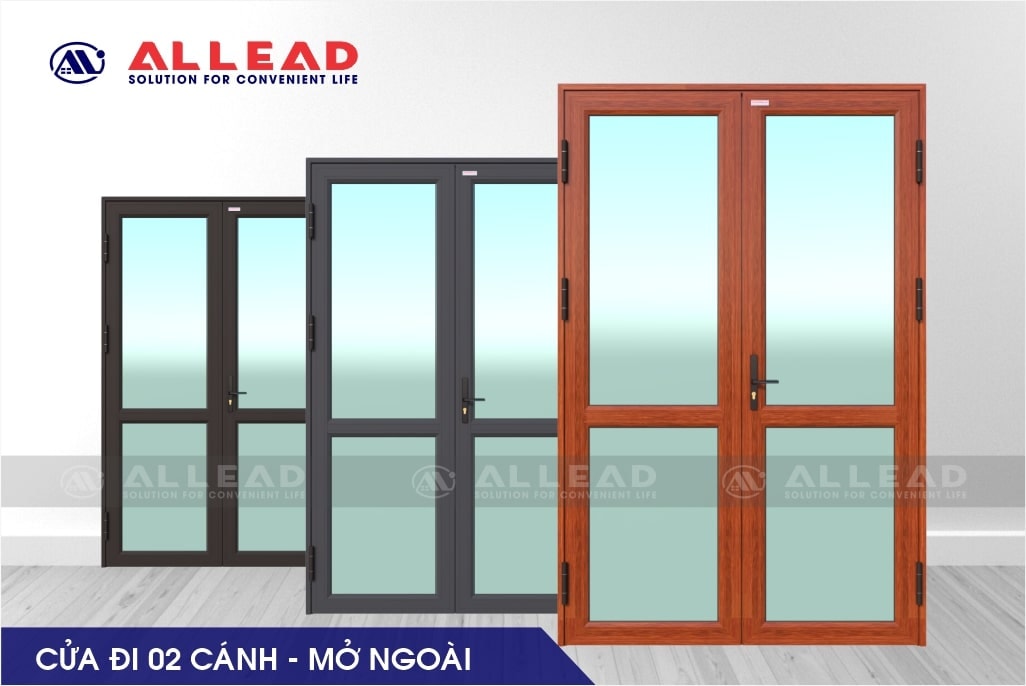 Cửa đi 2 cánh mở ngoài hệ ECO55