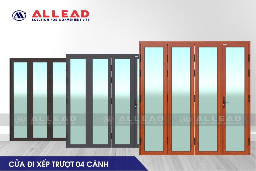 Cửa đi xếp trượt 4 cánh hệ ZK55