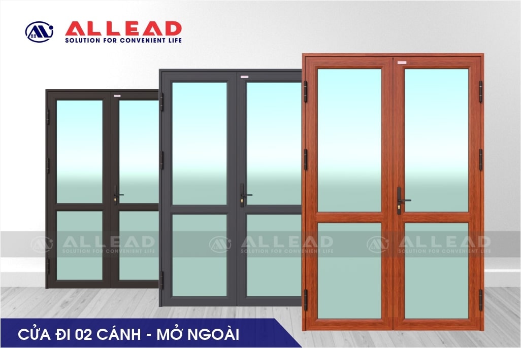 Cửa đi 2 cánh mở ngoài hệ AG55