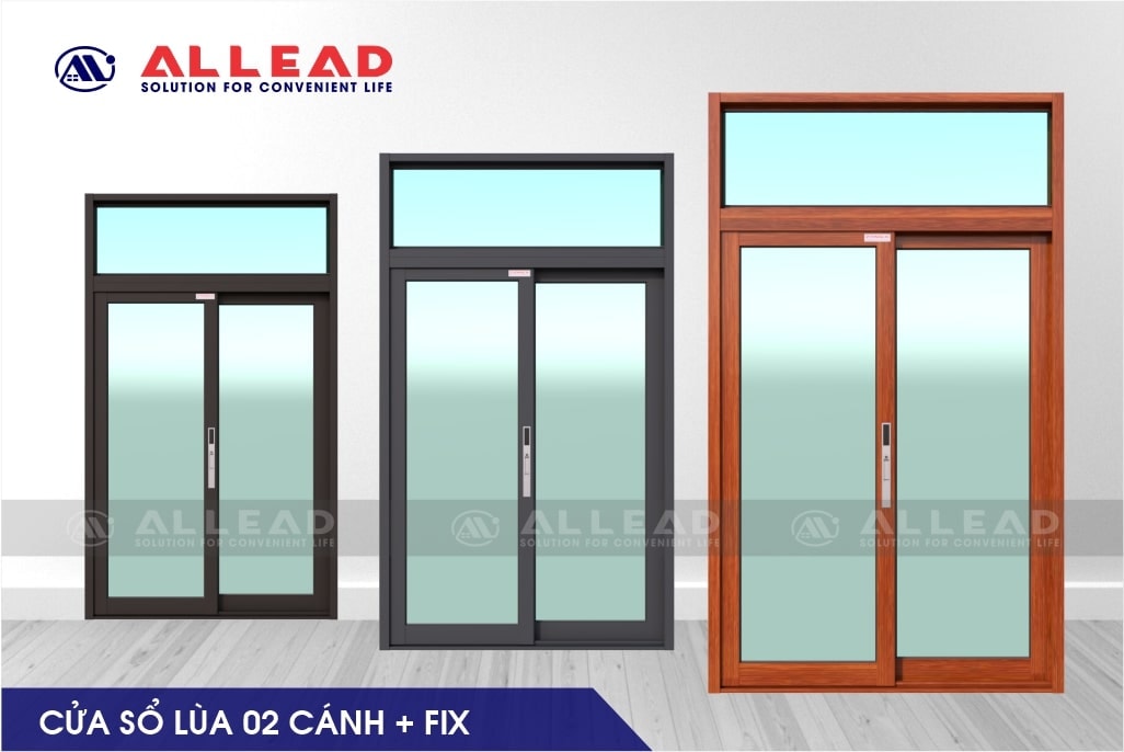 Cửa sổ lùa 2 cánh ô FIX hệ AG55