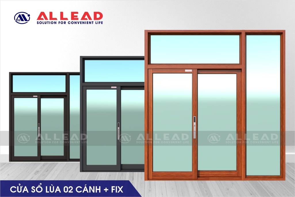 Cửa sổ lùa 2 cánh ô FIX hệ ZK55