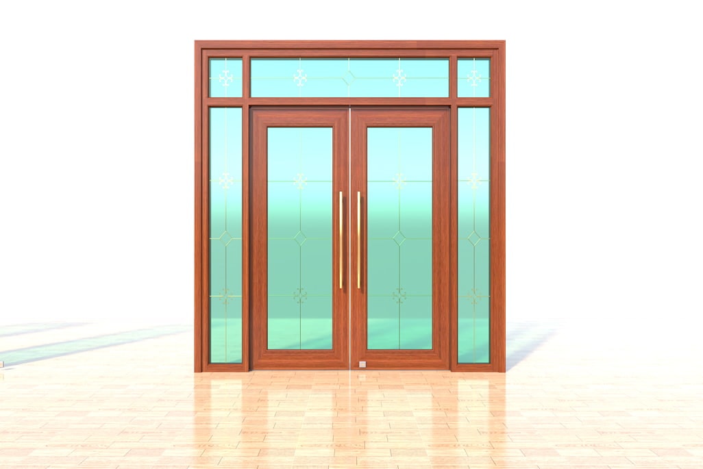 Cửa nhôm thủy lực 2 cánh ô Fix