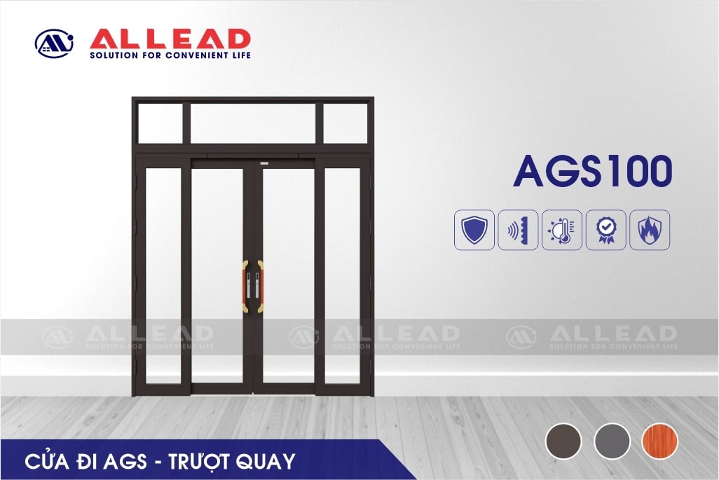 Cửa đi 4 cánh - trượt quay mở ngoài ô FIX AGS100