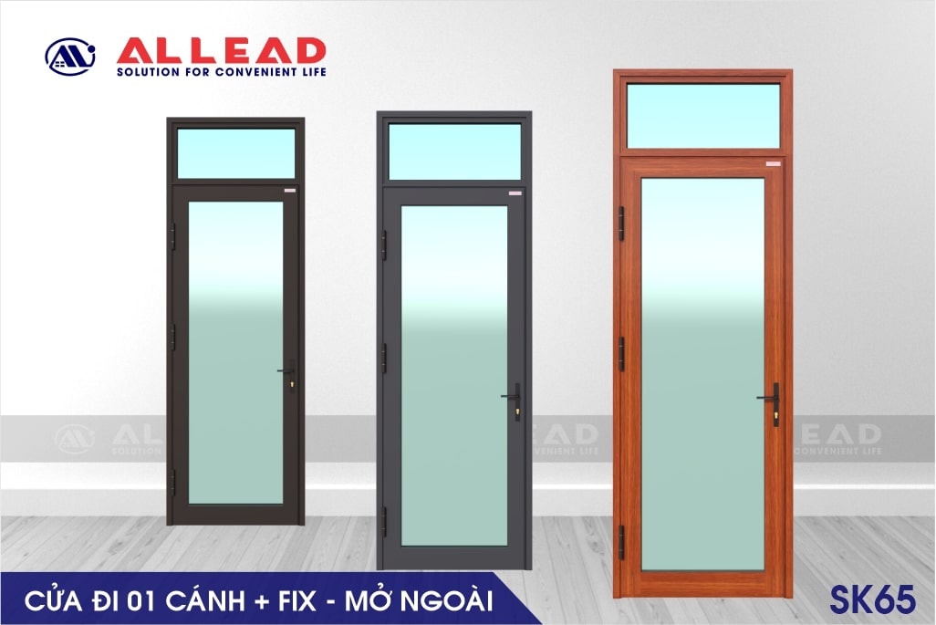 Cửa đi 1 cánh ô FIX mở ngoài hệ SK65