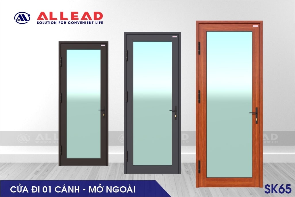 Cửa đi 1 cánh mở ngoài hệ SK65
