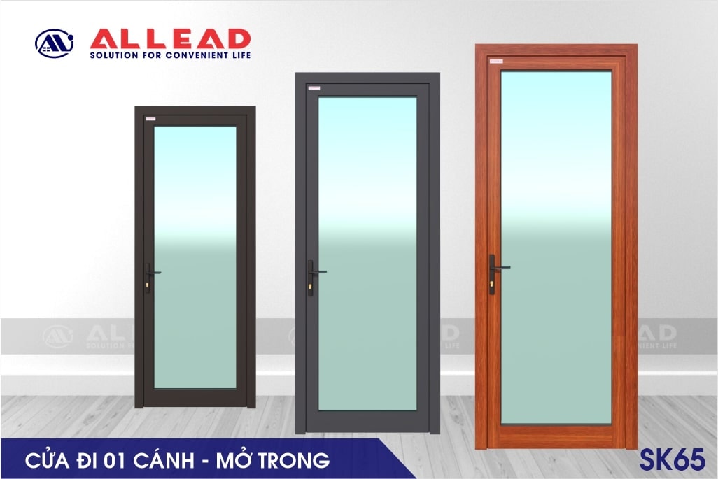 Cửa đi 1 cánh mở trong hệ SK65