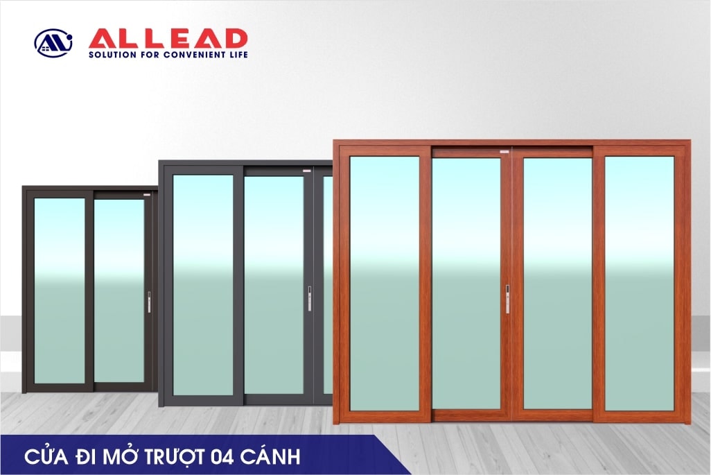 Cửa đi mở trượt 4 cánh hệ SLIDE90