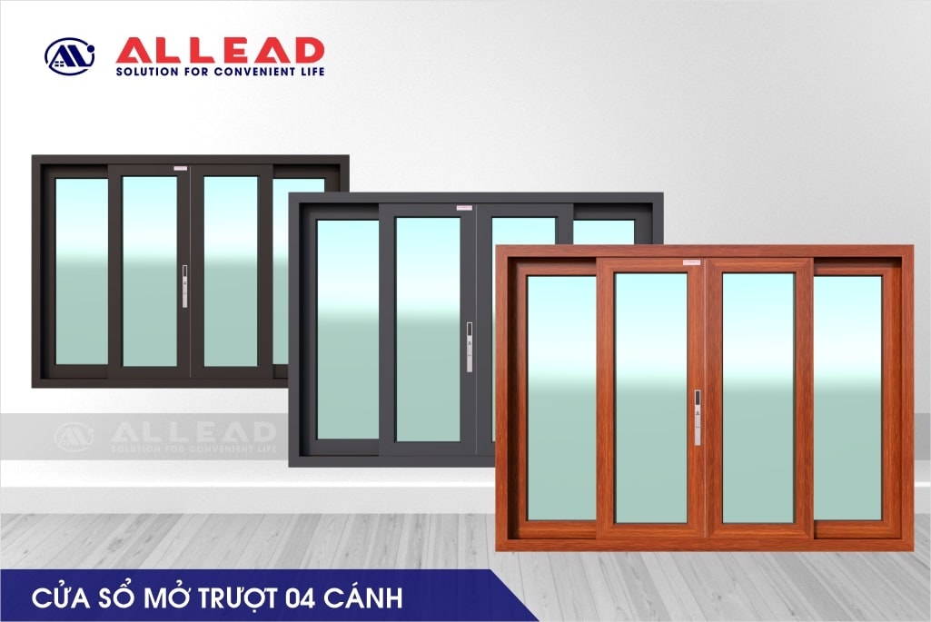 Cửa sổ mở trượt 4 cánh hệ SLIDE90