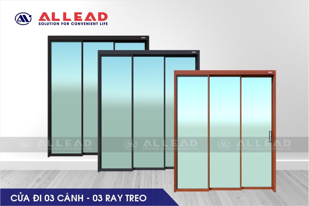 Cửa đi 3 cánh - 3 ray treo hệ Slim