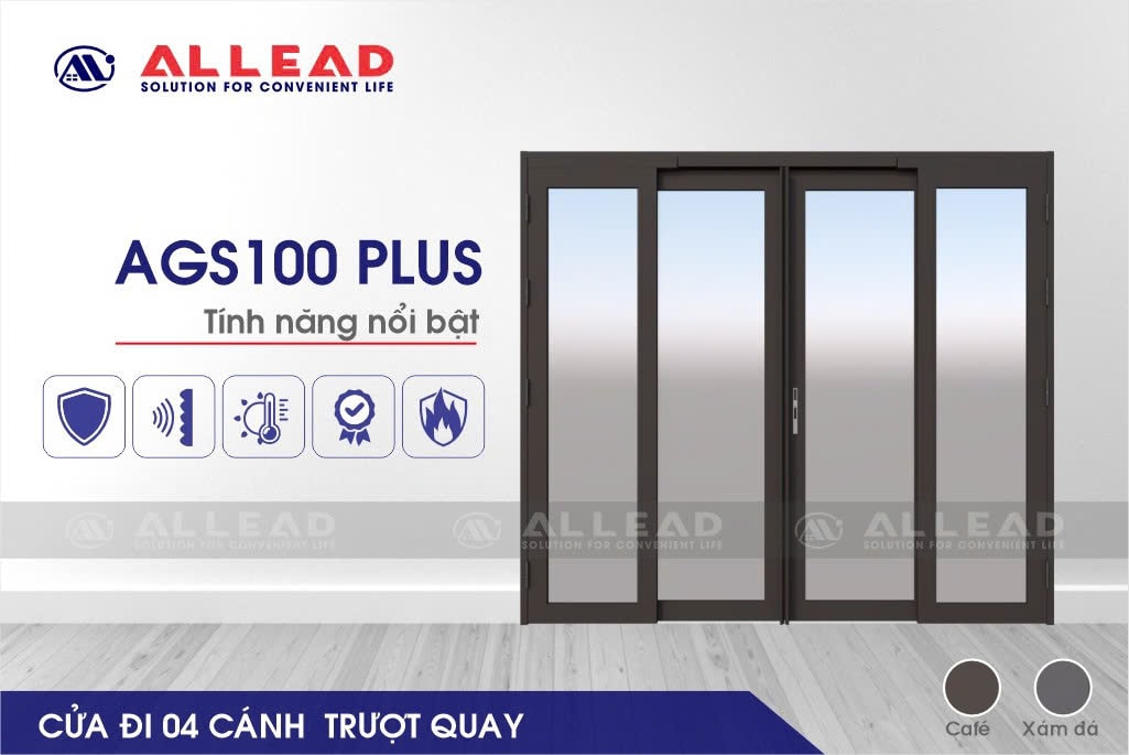 Cửa đi 4 cánh trượt quay AGS 100 PLUS